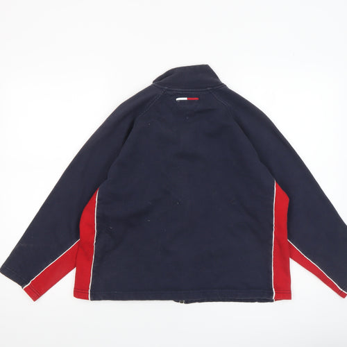 Tommy Hilfiger Boys Blue Full Zip Cotton Jacket Size L Classic Logo