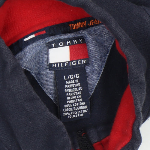 Tommy Hilfiger Boys Blue Full Zip Cotton Jacket Size L Classic Logo