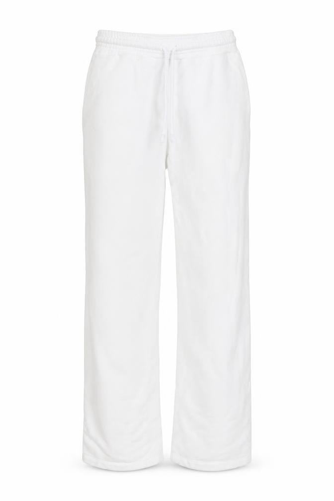 Front view of Katla women’s white relaxed fit cupro modal sweatpants, size S