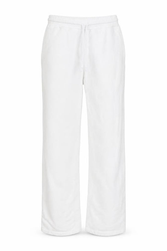 Front view of Katla women’s white relaxed fit cupro modal sweatpants, size S