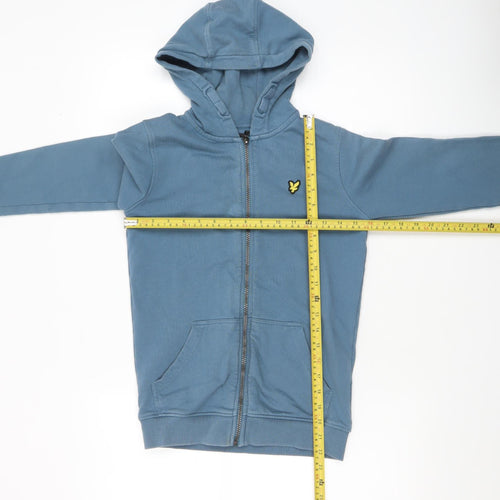 Lyle & Scott Junior Boys Blue Full Zip Hoodie 10-11 Years Cotton Logo