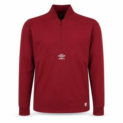 Umbro Men’s Red Long Sleeve 1/4 Zip Training Top Size M