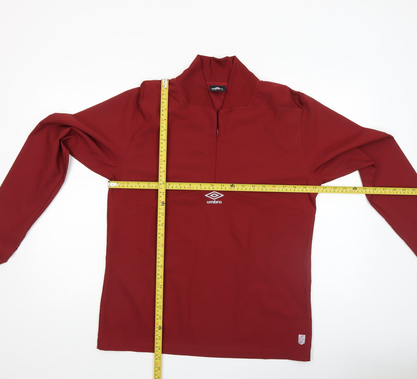 Umbro Men’s Red Long Sleeve 1/4 Zip Training Top Size M