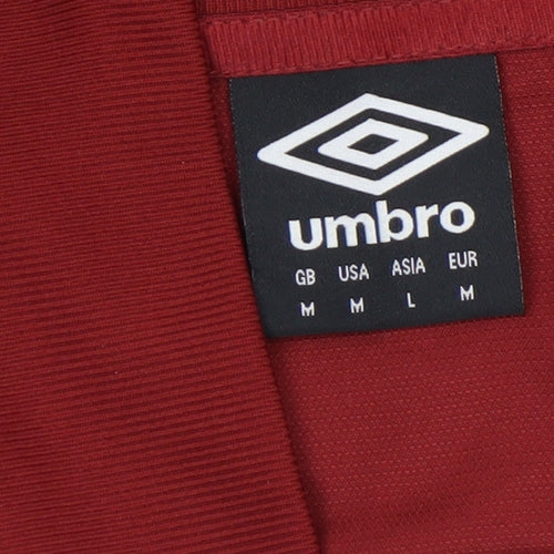 Umbro Men’s Red Long Sleeve 1/4 Zip Training Top Size M