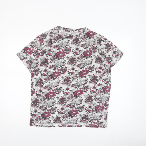 Pull&Bear Women’s Multicoloured Floral Cotton T-Shirt Size 12