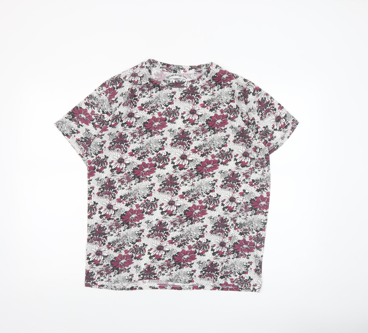 Pull&Bear Women’s Multicoloured Floral Cotton T-Shirt Size 12