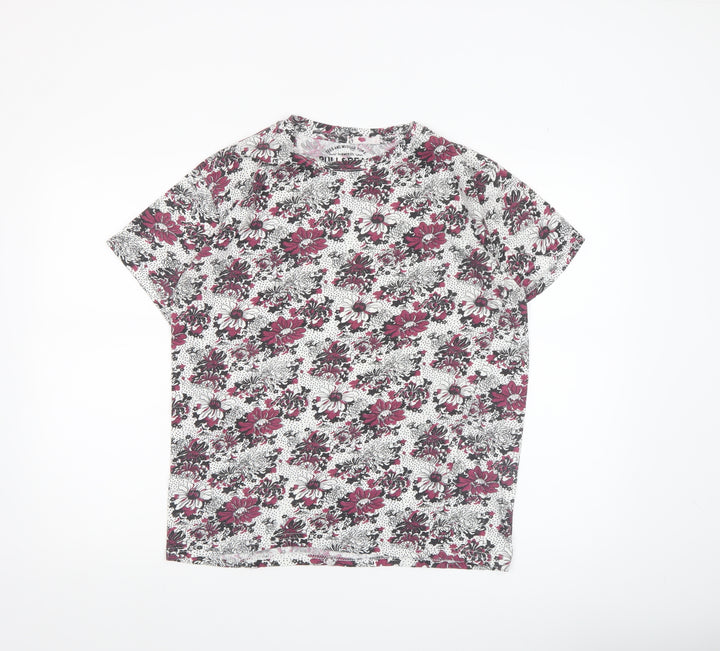 Pull&Bear Women’s Multicoloured Floral Cotton T-Shirt Size 12