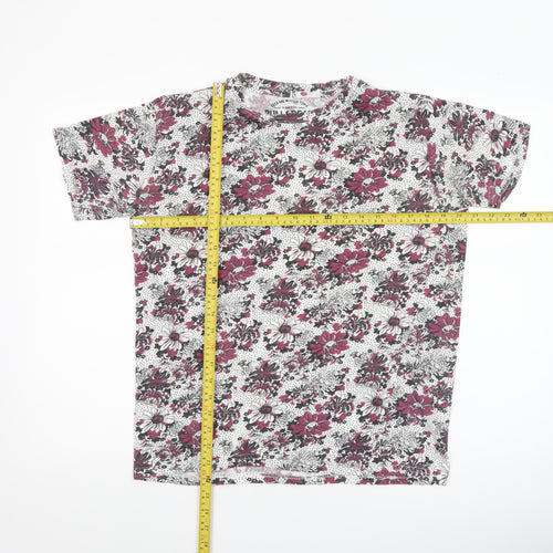Pull&Bear Women’s Multicoloured Floral Cotton T-Shirt Size 12
