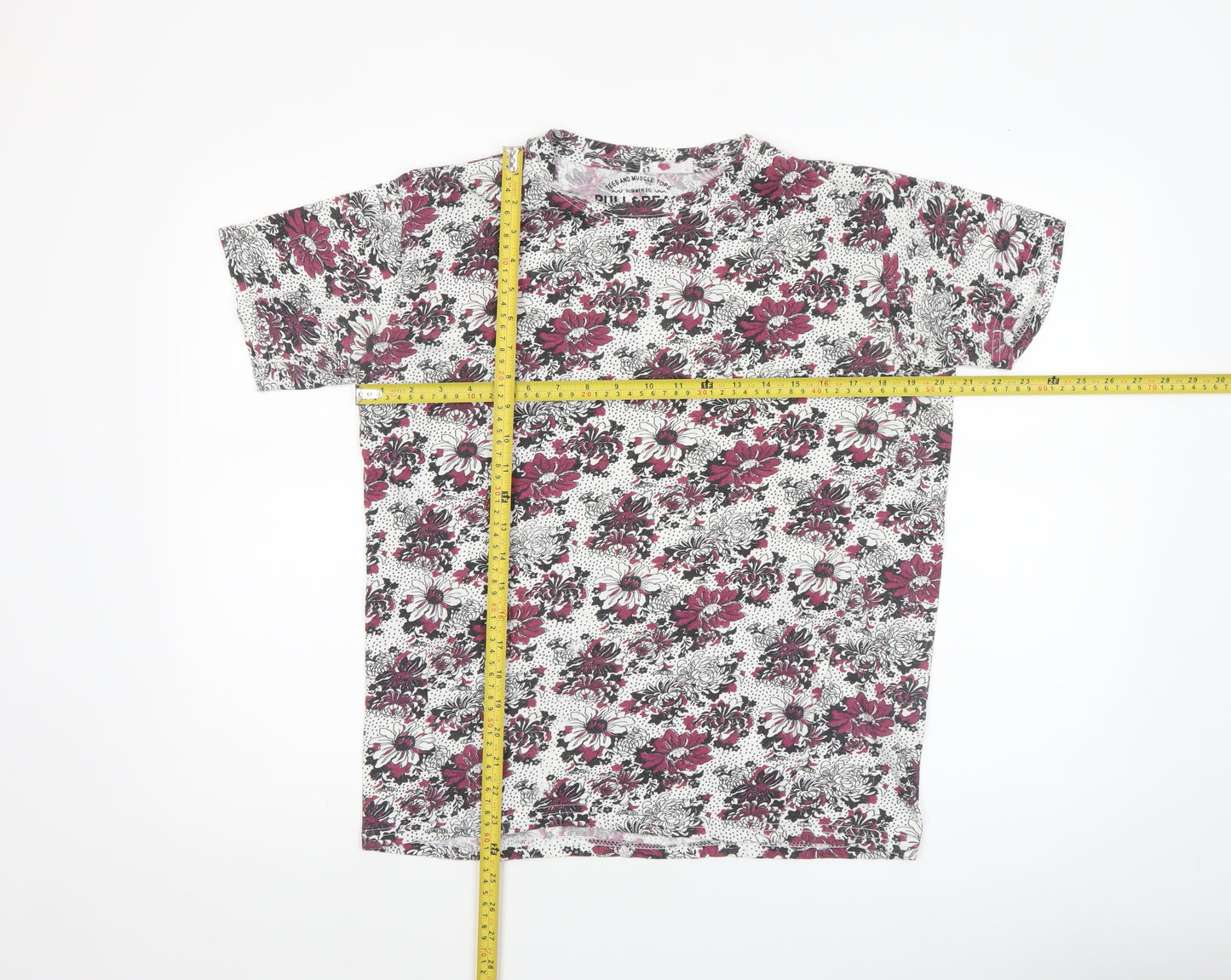 Pull&Bear Women’s Multicoloured Floral Cotton T-Shirt Size 12