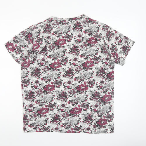 Pull&Bear Women’s Multicoloured Floral Cotton T-Shirt Size 12
