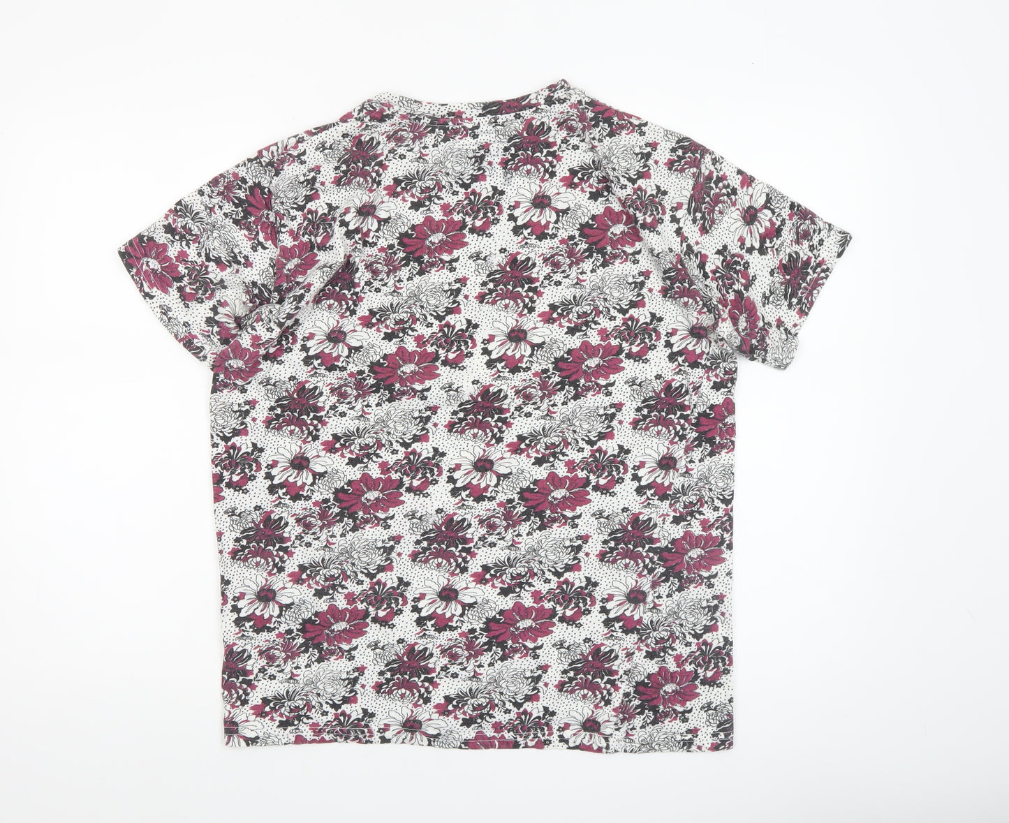 Pull&Bear Women’s Multicoloured Floral Cotton T-Shirt Size 12
