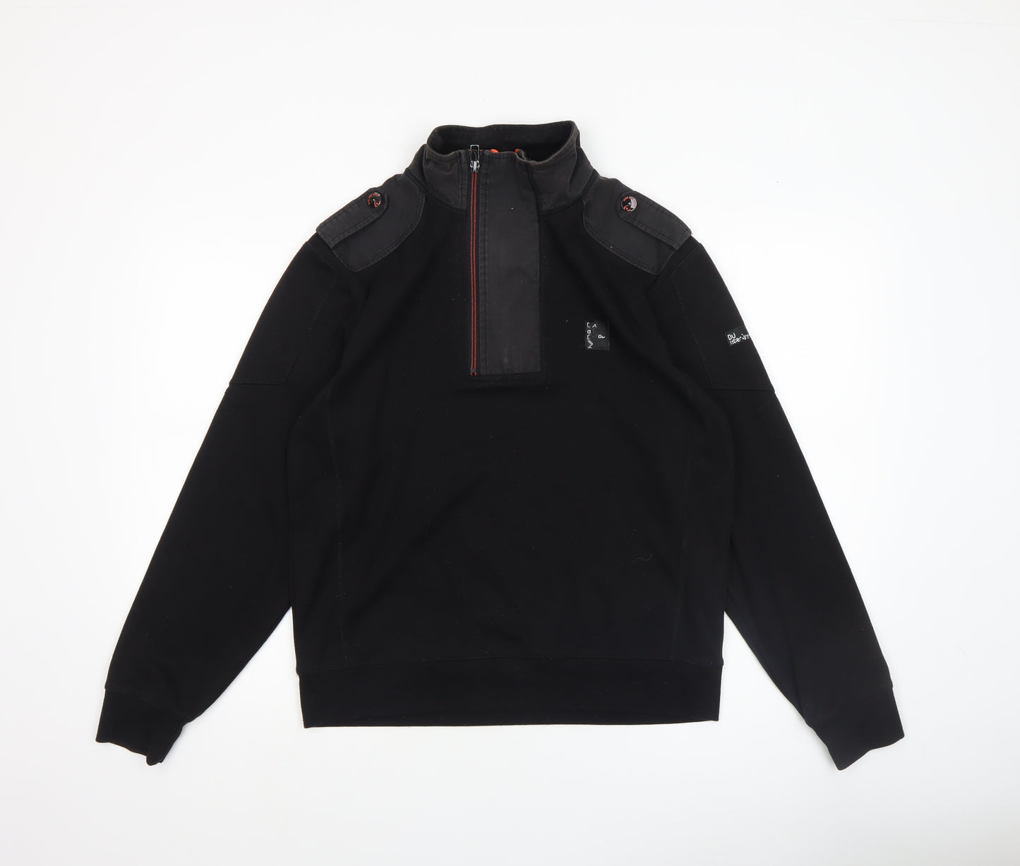 Duck and Cover Men's Black Medium 1/2 Zip Sweatshirt High Neck