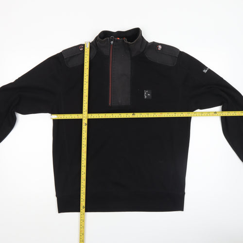 Duck and Cover Men's Black Medium 1/2 Zip Sweatshirt High Neck