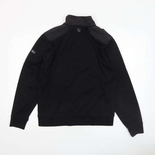 Duck and Cover Men's Black Medium 1/2 Zip Sweatshirt High Neck