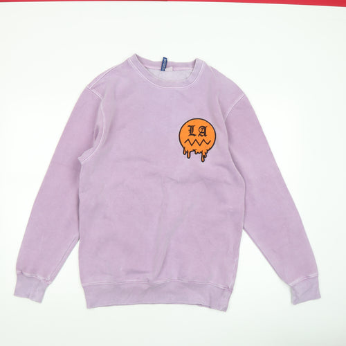 H&M Divided Men's Purple LA Graphic Pullover Sweatshirt Size S