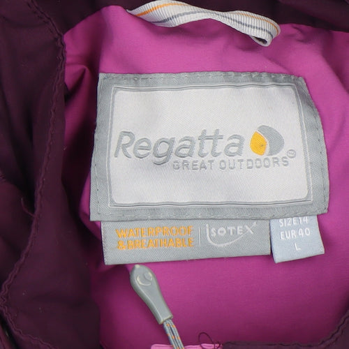 Regatta Women's Purple Waterproof Hooded Outdoor Jacket Size 14