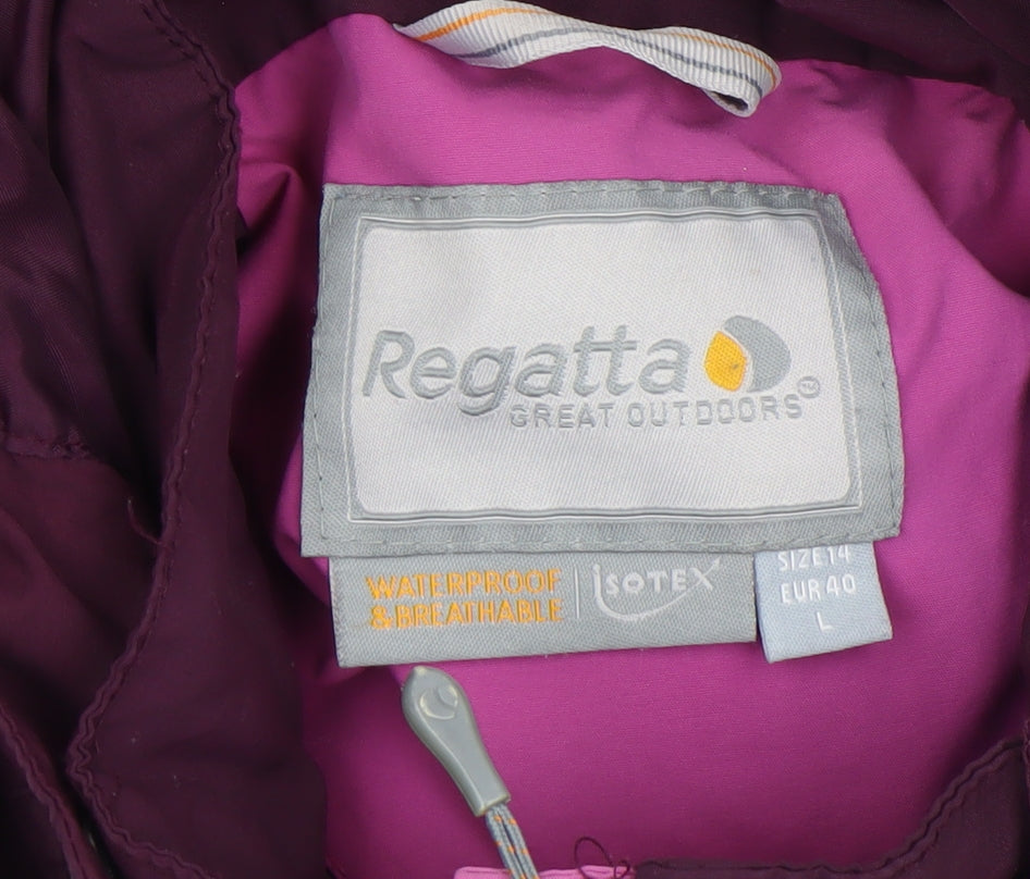 Regatta Women's Purple Waterproof Hooded Outdoor Jacket Size 14
