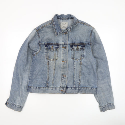 Denim Co. Womens Blue Denim Basic Jacket Size 16
