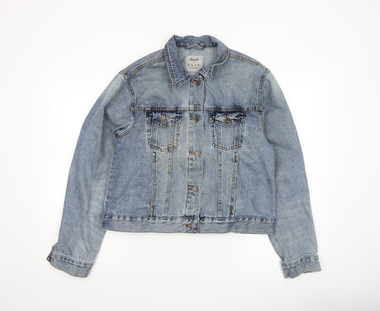 Denim Co. Womens Blue Denim Basic Jacket Size 16