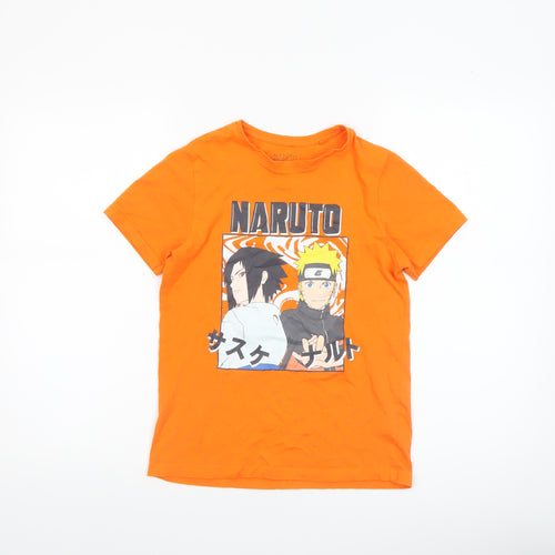Naruto Shippuden Boys Orange 9-10 Years Graphic Cotton T-Shirt