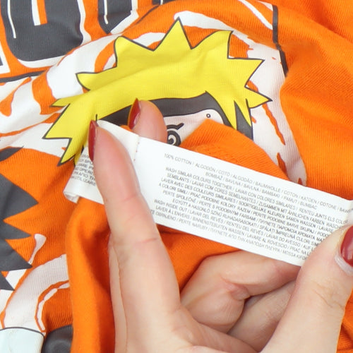 Naruto Shippuden Boys Orange 9-10 Years Graphic Cotton T-Shirt