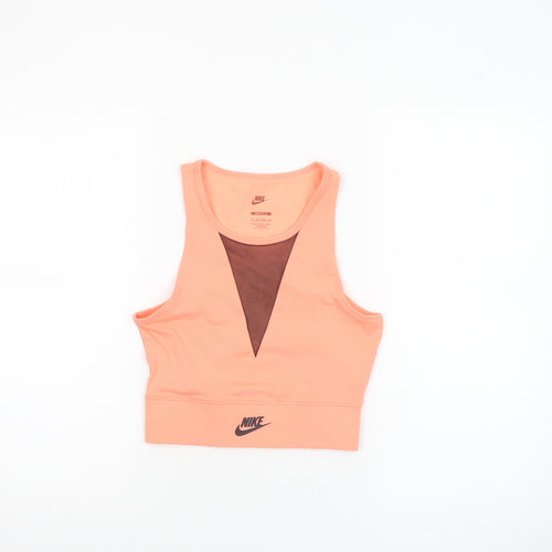 Nike Womens Peach Sports Bra XS Mesh Back Medium Support