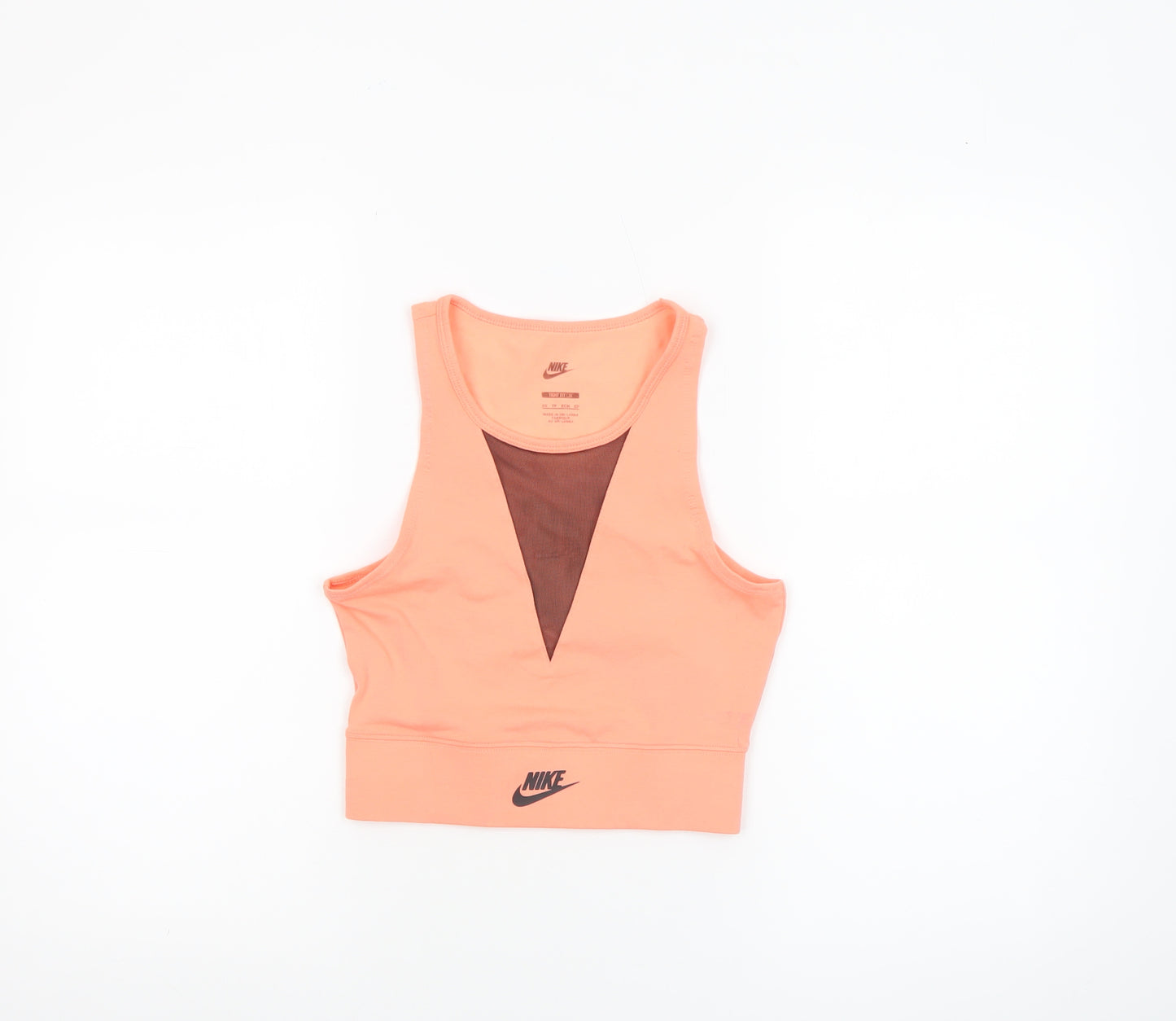 Nike Womens Peach Sports Bra XS Mesh Back Medium Support