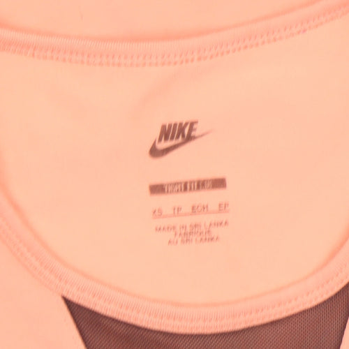 Nike Womens Peach Sports Bra XS Mesh Back Medium Support