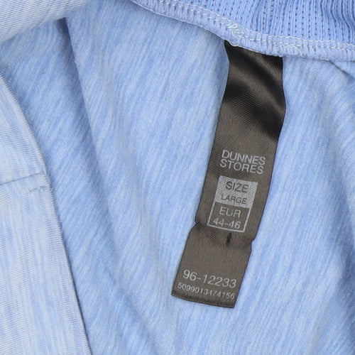 Dunnes Stores Women Blue Hooded Pullover Sweatshirt Size L Polyester Blend