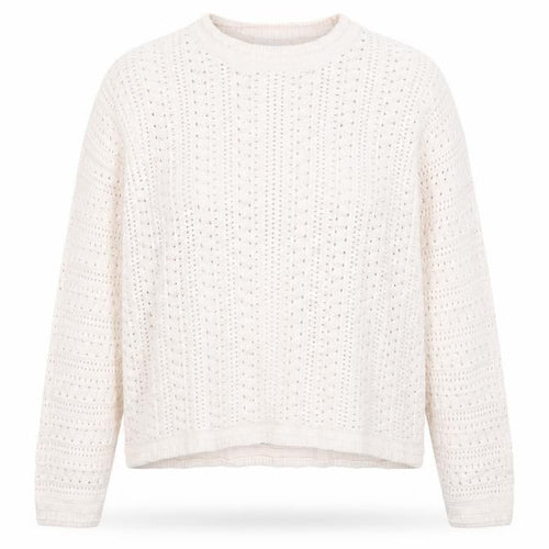 Gallery Women’s Ivory Open-Knit Cotton Blend Jumper XL