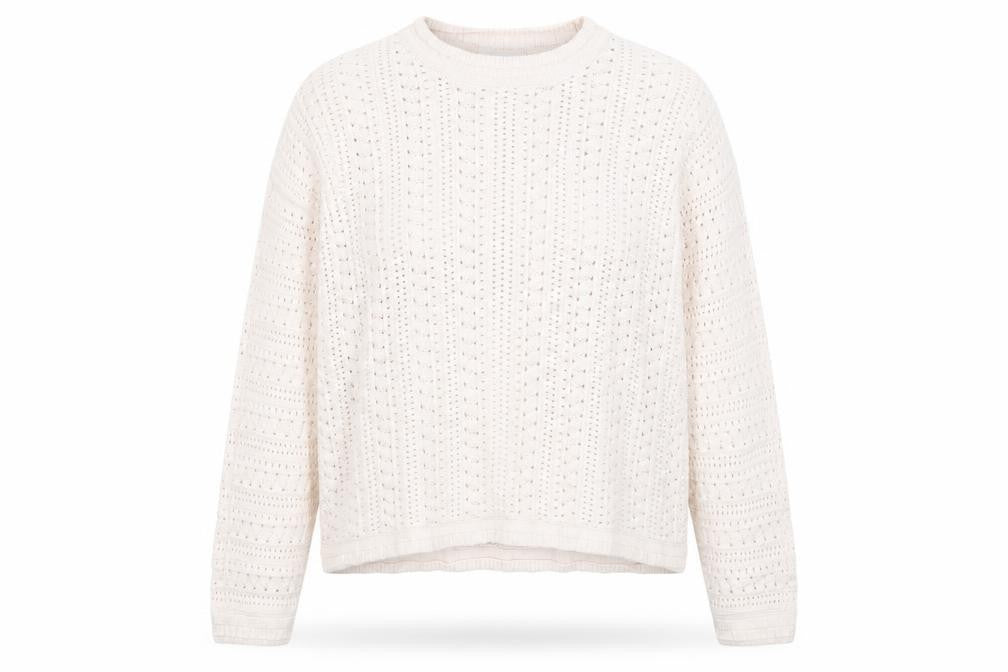 Gallery Women’s Ivory Open-Knit Cotton Blend Jumper XL