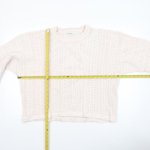 Gallery Women’s Ivory Open-Knit Cotton Blend Jumper XL