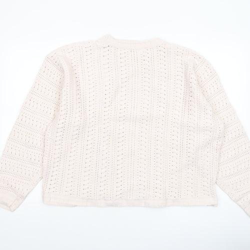 Gallery Women’s Ivory Open-Knit Cotton Blend Jumper XL