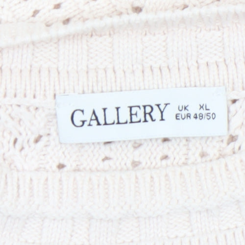 Gallery Women’s Ivory Open-Knit Cotton Blend Jumper XL