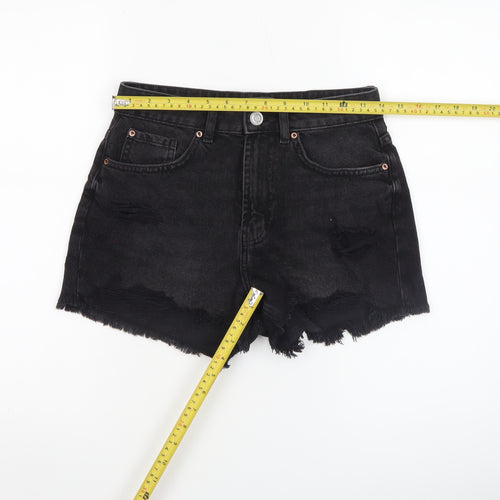 Primark Women's Black Cut-Off Denim Shorts Size 6 High Rise