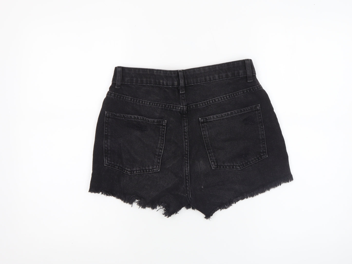 Primark Women's Black Cut-Off Denim Shorts Size 6 High Rise