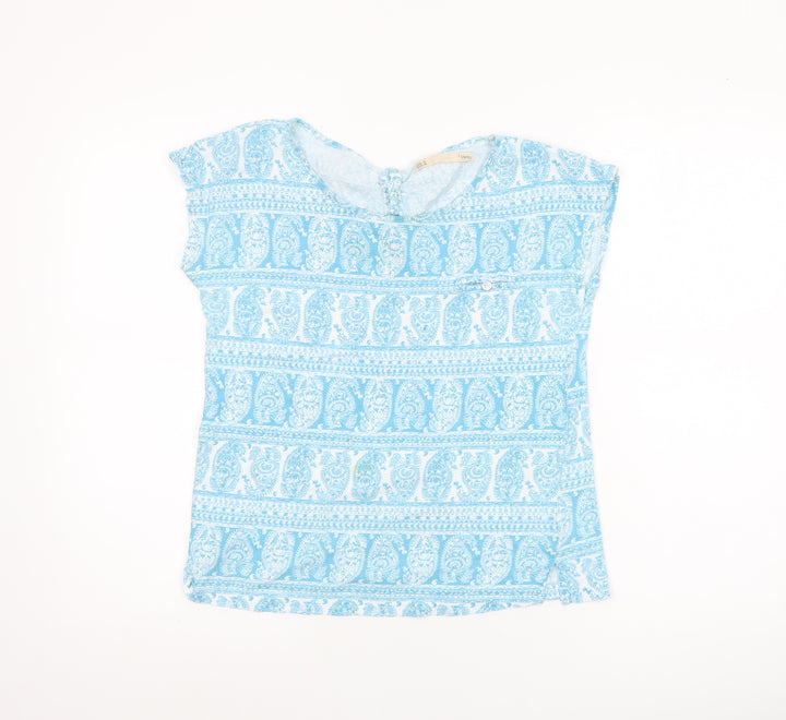 Sfera Women Blue Paisley Sleeveless Tunic Blouse Size 12