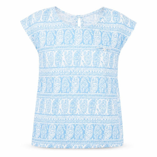 Sfera Women Blue Paisley Sleeveless Tunic Blouse Size 12