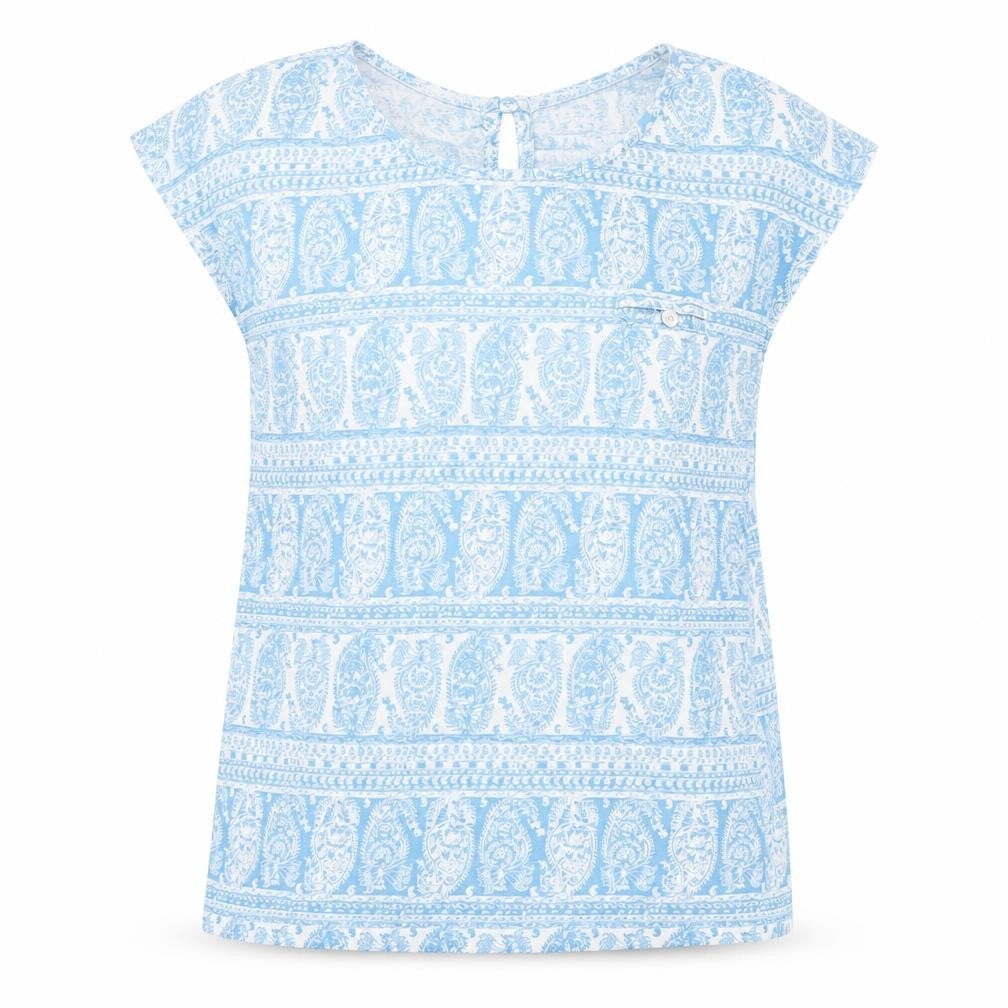 Sfera Women Blue Paisley Sleeveless Tunic Blouse Size 12