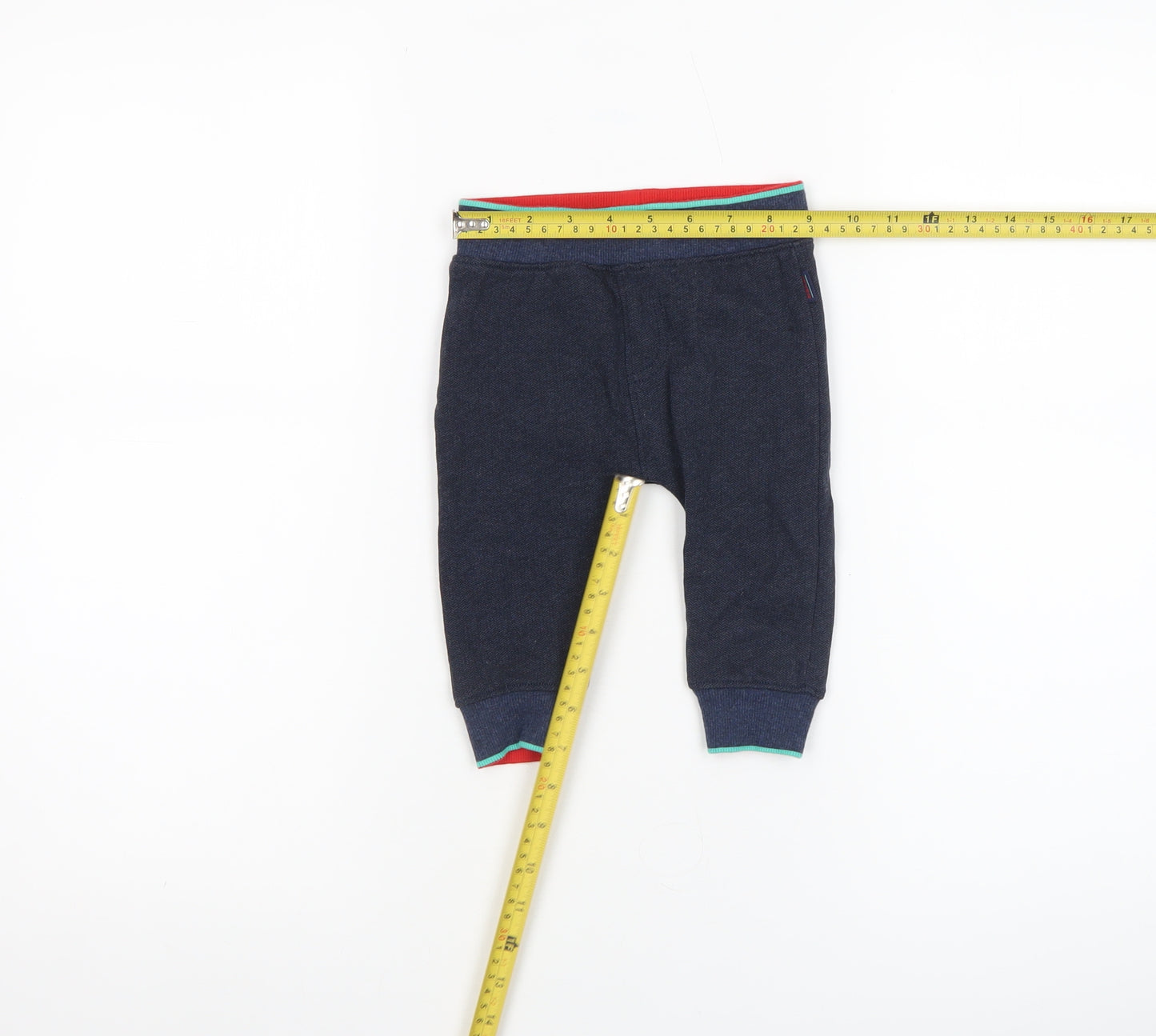 Ted Baker Baby Blue Jogger Trousers 6-9 Months Elastic Waist Cotton Blend