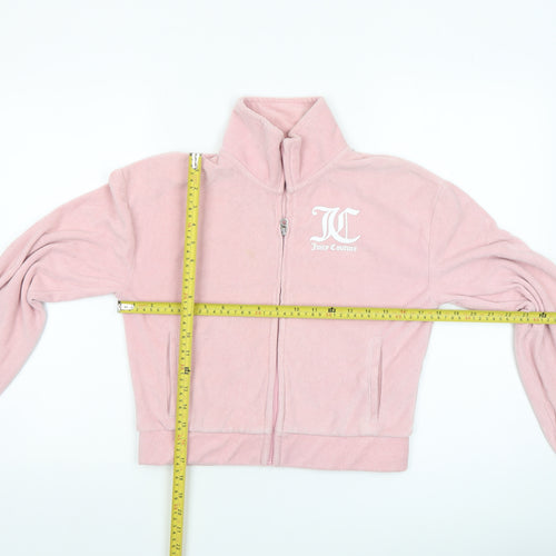 Juicy Couture Girls Pink Velour Track Jacket 12-13 Years Full Zip Logo