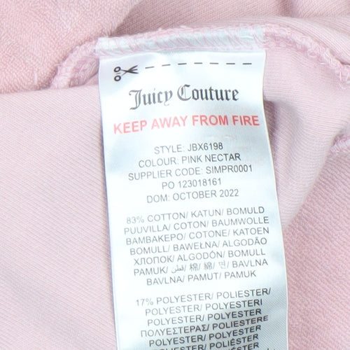 Juicy Couture Girls Pink Velour Track Jacket 12-13 Years Full Zip Logo