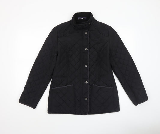 Marks and Spencer Women's Black Quilted Mid-Length Petite Jacket Size 10