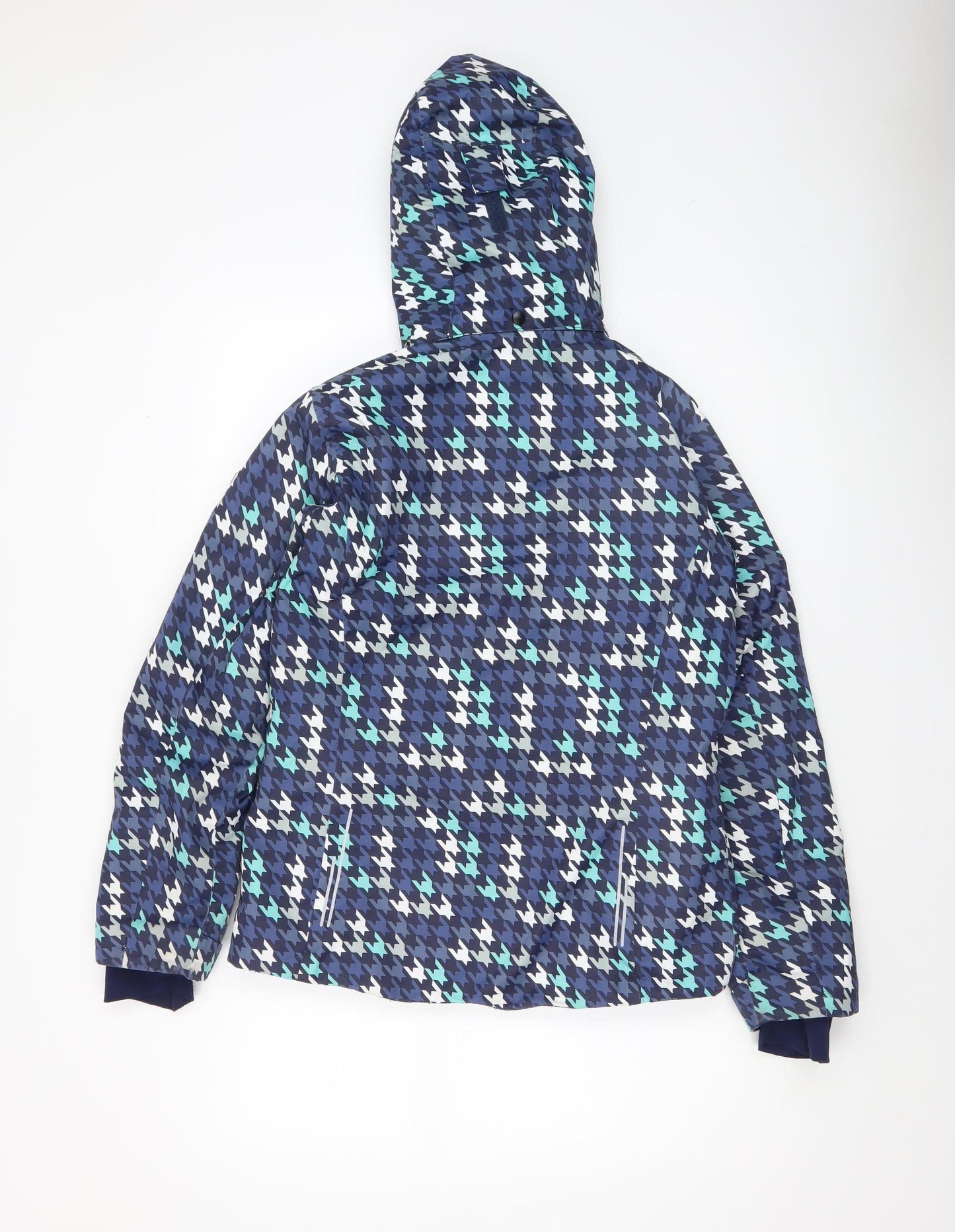 CMP Boys Blue Houndstooth Waterproof Hooded Ski Jacket 14 Years