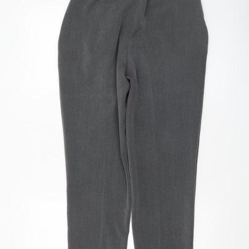 Very Women's Grey Paperbag Trousers Size 10 Short High Waist Belted Work Pants