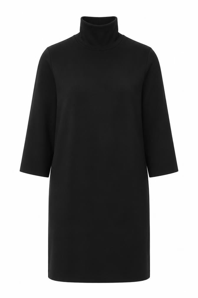 Front view of Vero Moda Women’s Black Roll Neck Jersey Shift Dress, size M