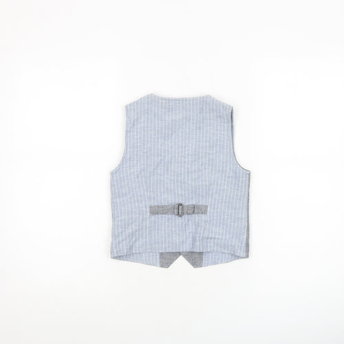 Next Boys Grey Linen Cotton Waistcoat 4-5 Years Formal Wedding Suit Vest