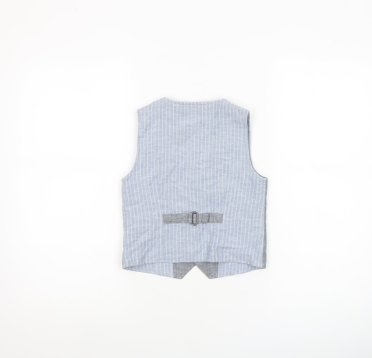 Next Boys Grey Linen Cotton Waistcoat 4-5 Years Formal Wedding Suit Vest