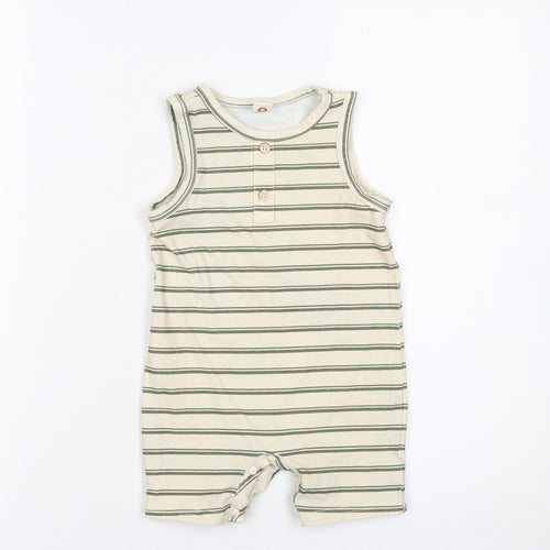 Cozy Cub Beige Striped Romper Unisex Baby 18-24 Months Sleeveless Jersey