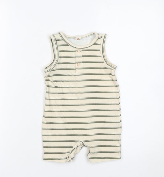 Cozy Cub Beige Striped Romper Unisex Baby 18-24 Months Sleeveless Jersey